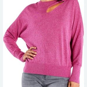 NIC+ZOE Fuchsia Cutout Women's Sweater
